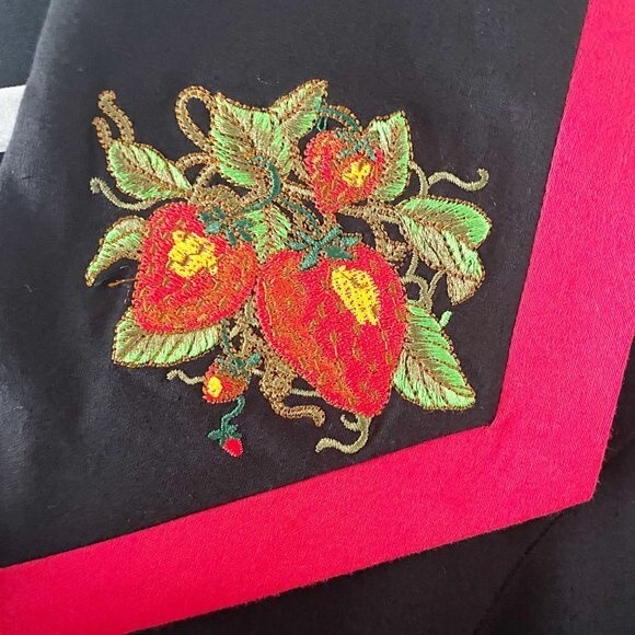 Royal Monk Black Red Strawberry Fields Collar Swing Sleeveless Dress No Belt 3X - Picture 4 of 11